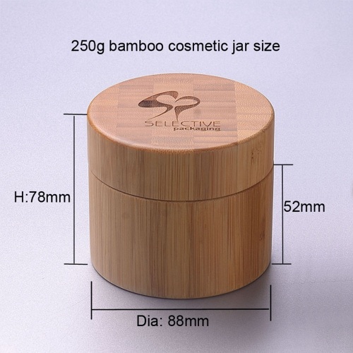 250g big capacity bamboo PP plastic face cream jar