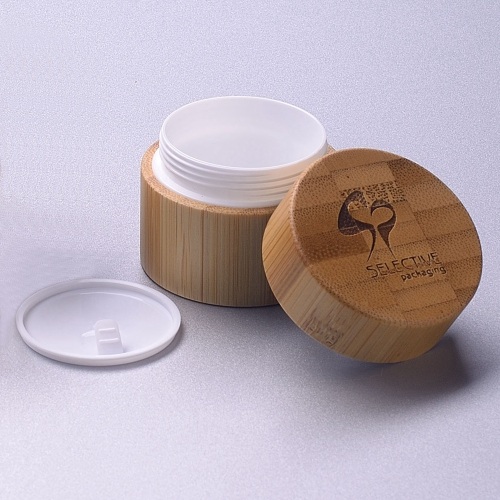 20g popular hot sale PP cream jar with bamboo packaging