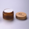 150g amber pet plastic jar for cosmetic with bamboo cap
