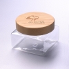 350ml square pet jar with bamboo screw cap