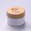 30g white pp jar with bamboo cap cosmetic cream jar limpiador facial eco friendly packaging