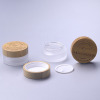 30g frosted glass jar with bamboo child resistant cap eco friendly cream jar