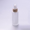 50ml frosted glass bottle with bamboo pump eco friendly cosmetic packaging
