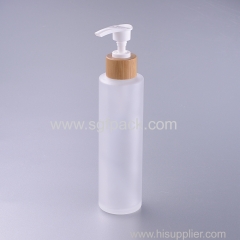 150ml frosted glass bottle with babmoo pump lotion bottle eco friengly packaging