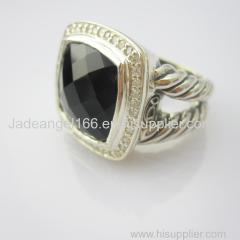 Sterling Silver 14mm Black Onyx Albion Ring