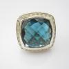 925 Sterling Silver 20mm Hampton Blue Topaz Albion Rring