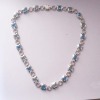 925 Sterling Silver Blue Topaz Renaissance Necklace