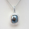 Sterling Silver Hematite Gemstone Pendant with Box Chain