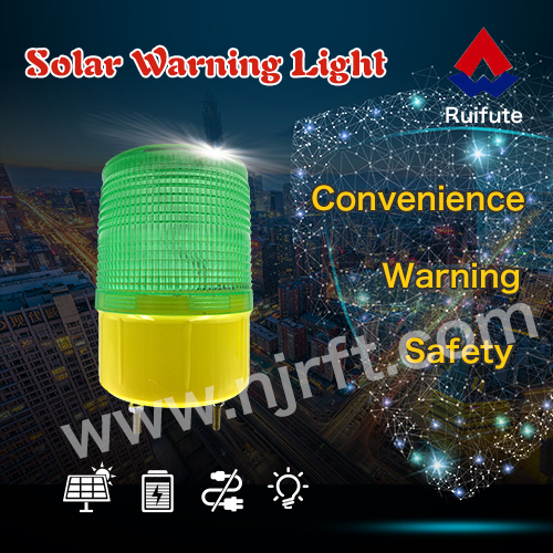 Green wireless road safety solar warning light