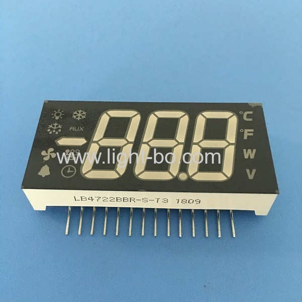 Customized multi-colour triple digit 7 segment led display common anode for Refrigerator