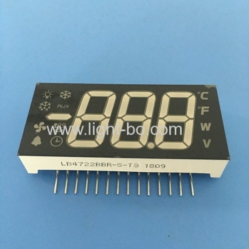 Customized multi-colour triple digit 7 segment led display common anode for Refrigerator Control