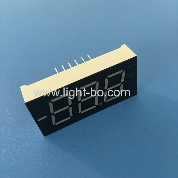 Customized pure green 3 1/2 Digits 7 segment led display common cathode for temperature indicator