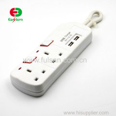 smart power strip with 2 outlets 2 USB charging ports