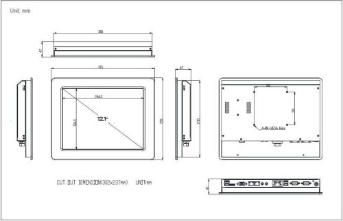 inches Industrial panel touch screen All in one PC IPC-12JN