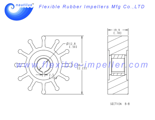 Water Pump Flexible Rubber Impeller Replace DJ Pump Impeller 08-32-1201