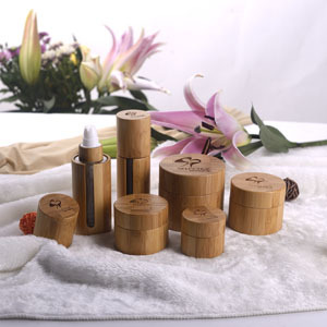 bamboo cream jar and bottle inner glass