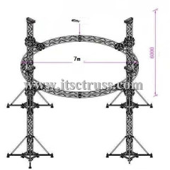 DJ truss system for custom roof with 300x300mm square truss