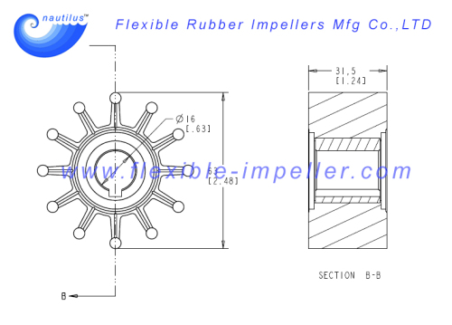 Flexible Water Pump Impeller Replace JMP 7192 Neoprene
