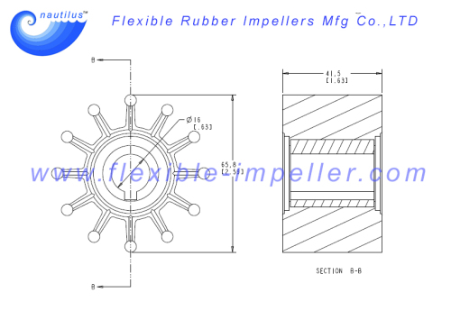 Flexible Water Pump Impeller Replace JMP 7300 Neoprene