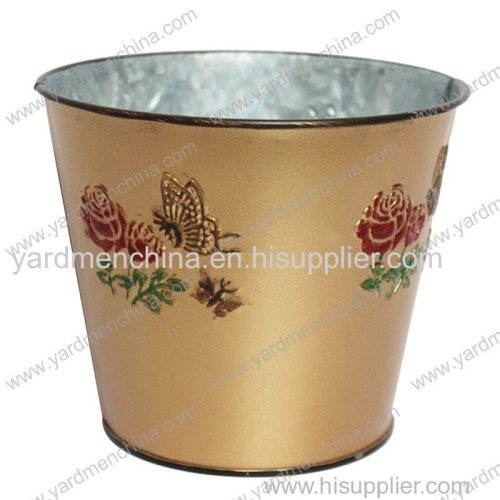 Gold Color Metal Flower Pot