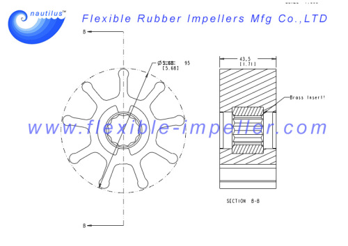 Flexible Water Pump Impeller Replace JMP 8016 Neoprene