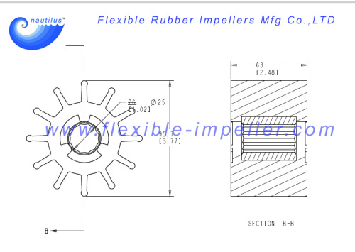 Flexible Water Pump Impeller Replace JMP 8100 Neoprene