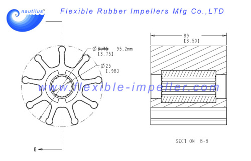 Flexible Water Pump Impeller Replace JMP 8200 Neoprene