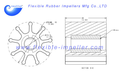 Flexible Water Pump Impeller Replace JMP 8201 Neoprene