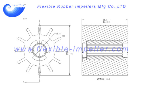 Raw Water Pump impellers replace DJ 086-1201 for DJ-S071 Pump Neoprene