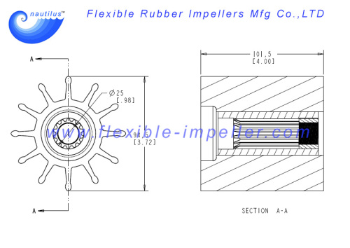 Flexible Water Pump Impeller Replace JMP 8350 Neoprene