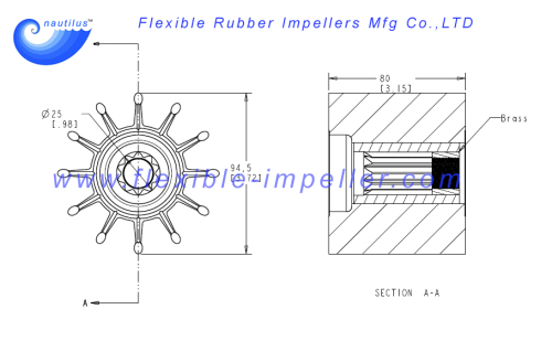 Raw Water Pump impellers for DJ Pump flexible impeller pumps replace 08-34-1201 Neoprene