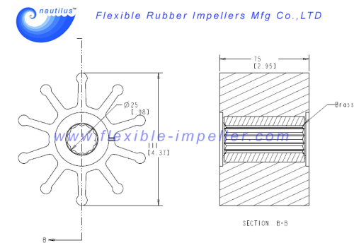 Flexible Water Pump Impeller Replace JMP 8506 Neoprene