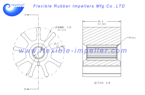 Flexible Water Pump Impeller Replace JMP 9001 Neoprene