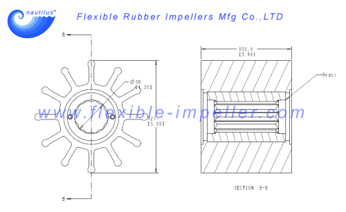 Flexible Water Pump Impeller Replace JMP 9100 Neoprene