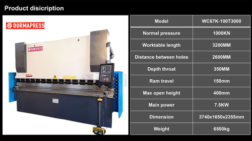 WF67K 100/3200 CNC Sheet Metal Press Brake Hydraulic Sheet Bending