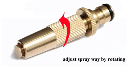 Brass quick fitting adjustable hose spray nozzle