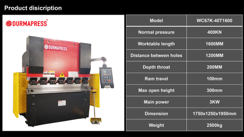 hydraulic press brake bending machine model WC67Y 40/1600