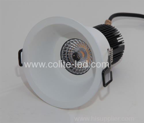 Horn shape white frame LED downlight 10W 12W dimming or non-dimming optional