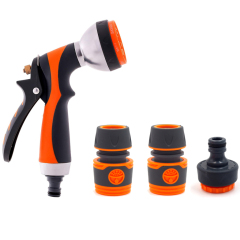 Metal Multifunction Soft Garden Hose Nozzle Set