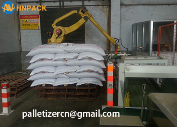 Hennopack robotic palletizing system for Corn starch-feed-cement-titanium powder-flour-rice bag palletizer