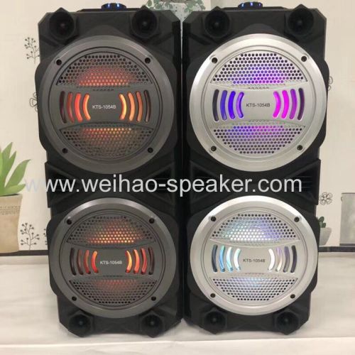 6 inch wireless speaker with bluetooth and cable microphone 2 speakers