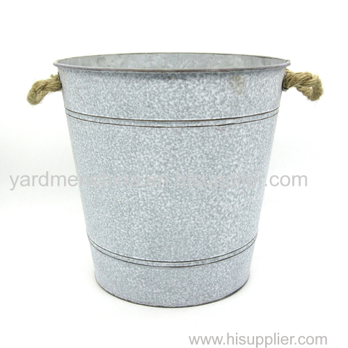 Galvanized iron flower pot for gardening