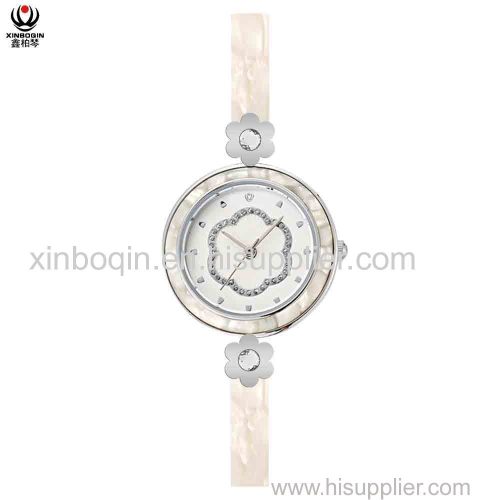 XINBOQIN Factory OWN Brand Luxury Custom LOGO Fancy Women Quartz Waterproof Acetate Women Watch