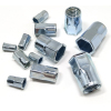 Half hex rivet nuts with reduced collars