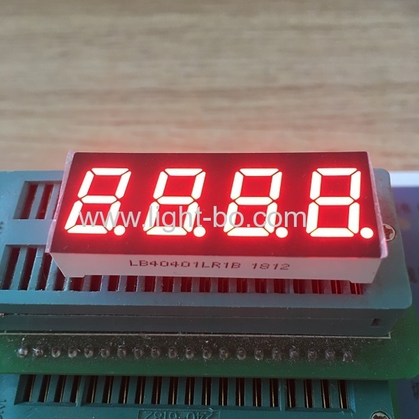Super red 0.4" 4 Digit 7 segment led display common cathode for instrument panel