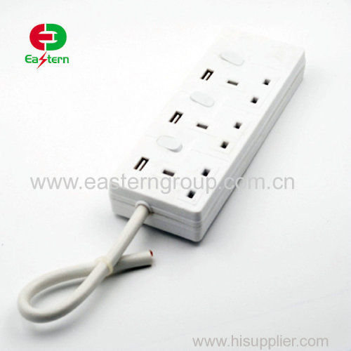 3way / 4way / 5 way / 6 Way 13A plug power extension socket with copper wire