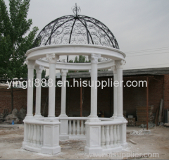 Hand carved natural marble column gazebo