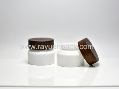 50ml milk glass cosmetic jars vintage opaque white glass face cream containers eco friendly skin care packaging