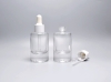 30ml glass cosmetic bottle containers with bulb dropper pipettes for oil skin essence