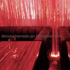 Woven Metal Cloth as Background in bar
